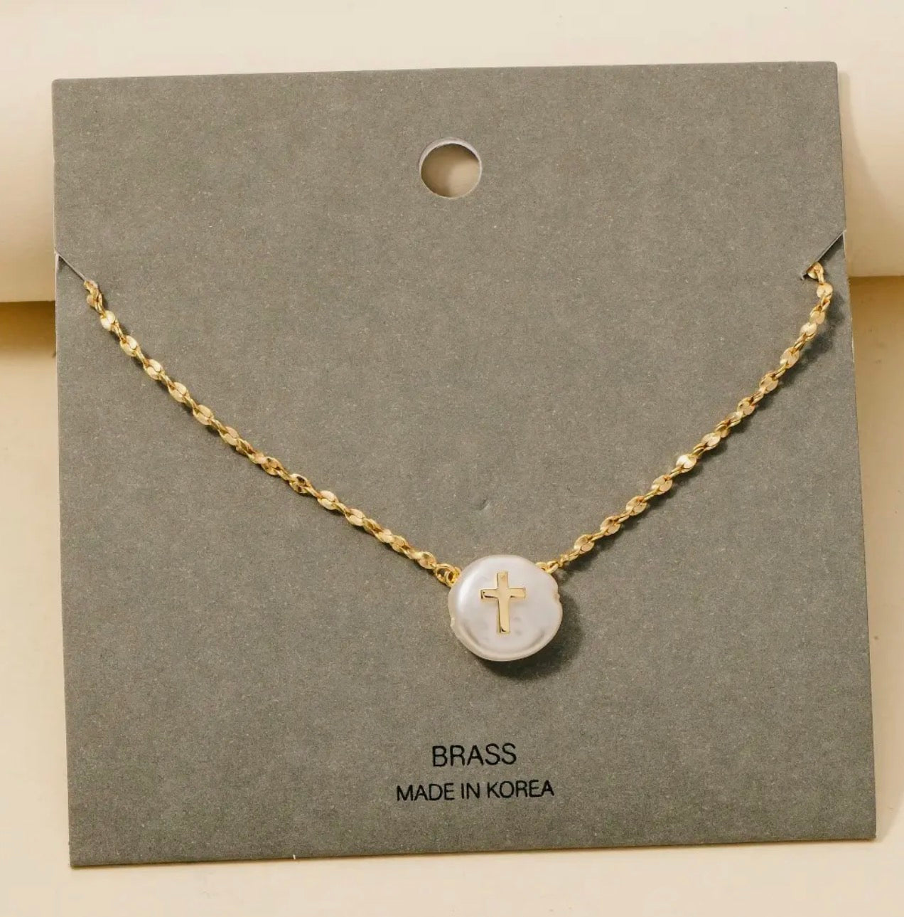 Cross Pearl Necklace