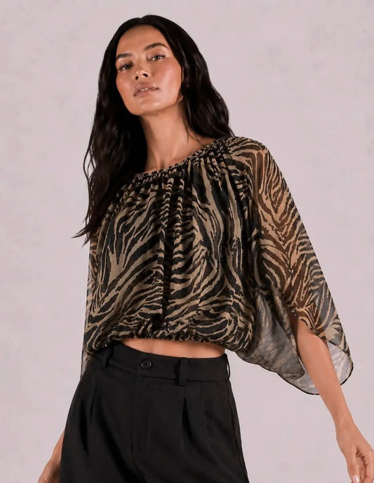 Zebra Bubble Blouse