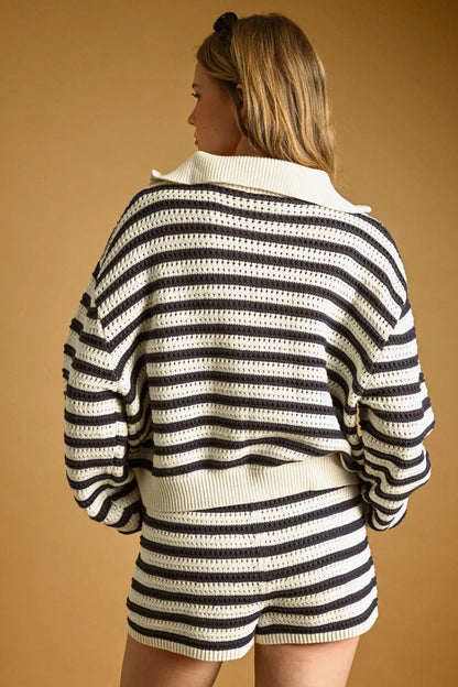 Stripe Knit Shorts