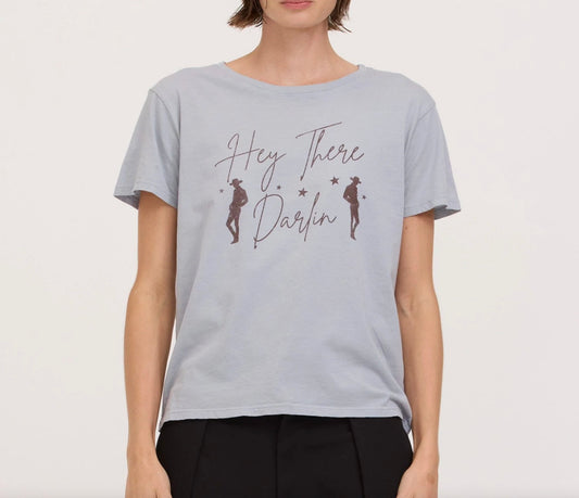 Hey Darlin Tee - Smokey Blue