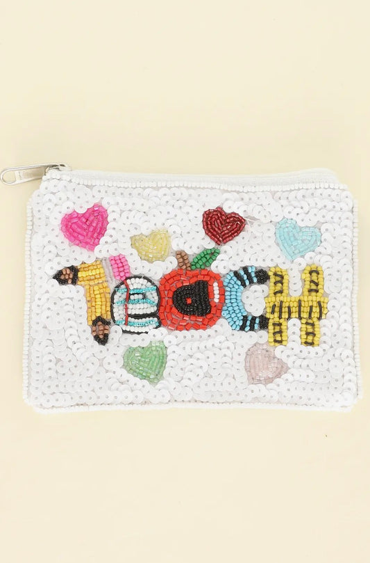 Teach Sequin Coin Bag