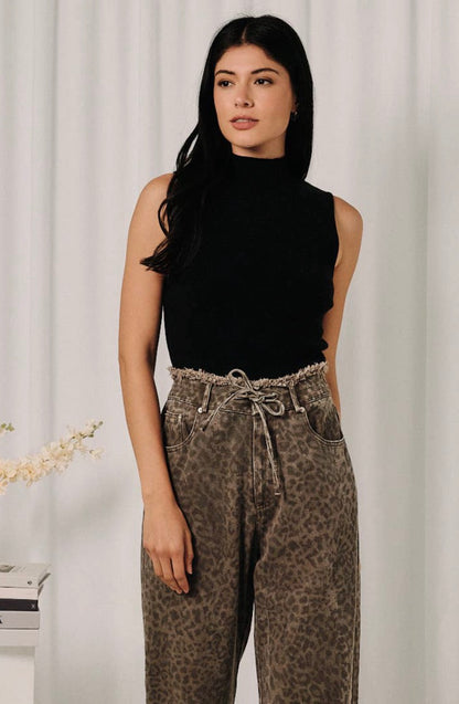 Leopard Print Denim Jeans