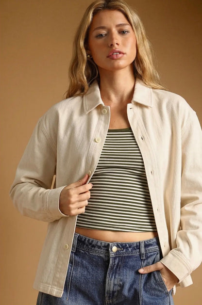 Washed Button Front Shirt