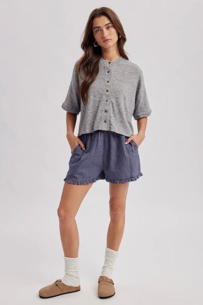 Plaid Ruffled Shorts