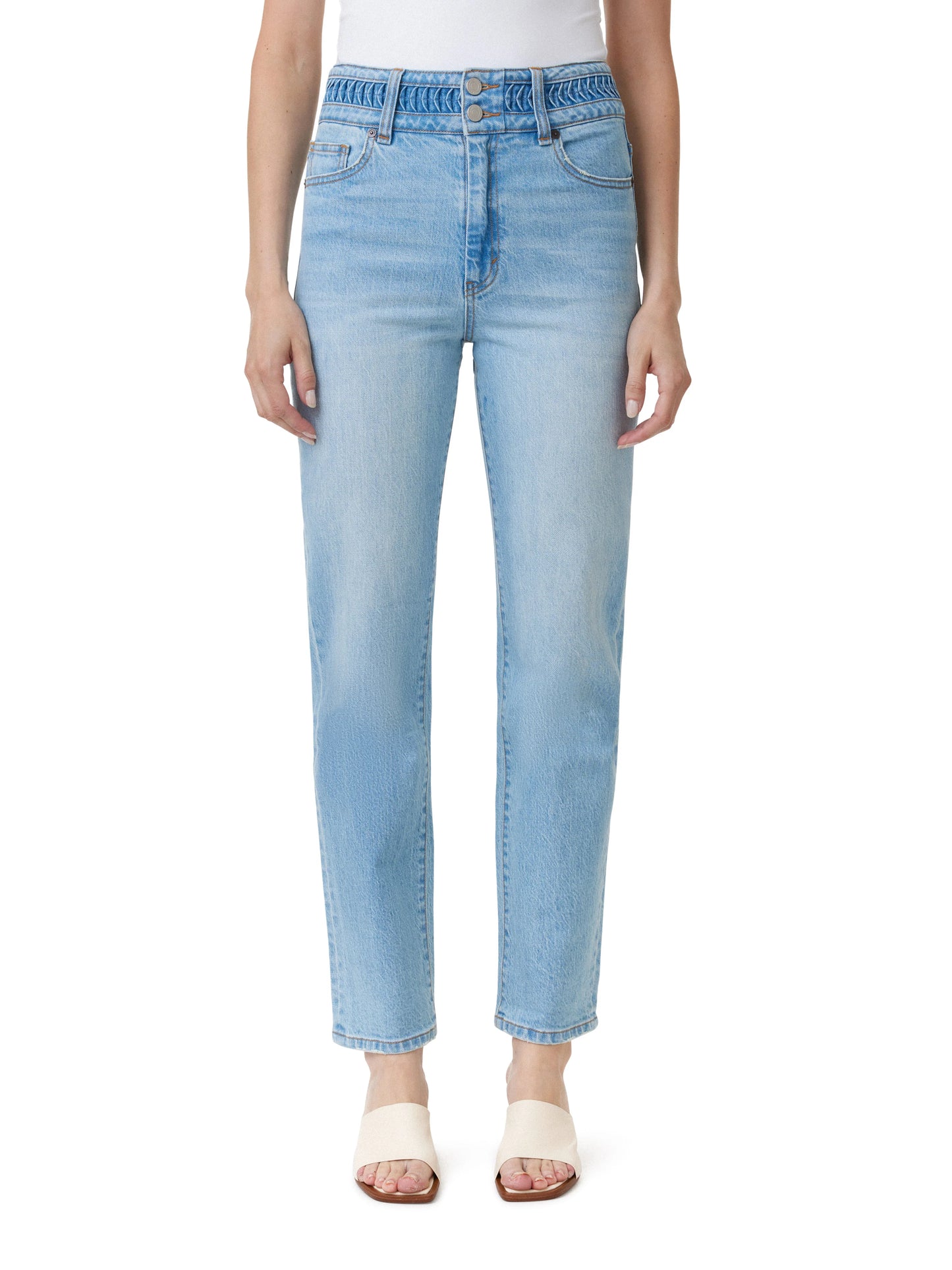 High Rise Pleated Jeans