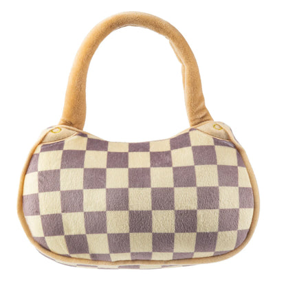 Checker Chewy Vuiton Small Handbag Dog Toy