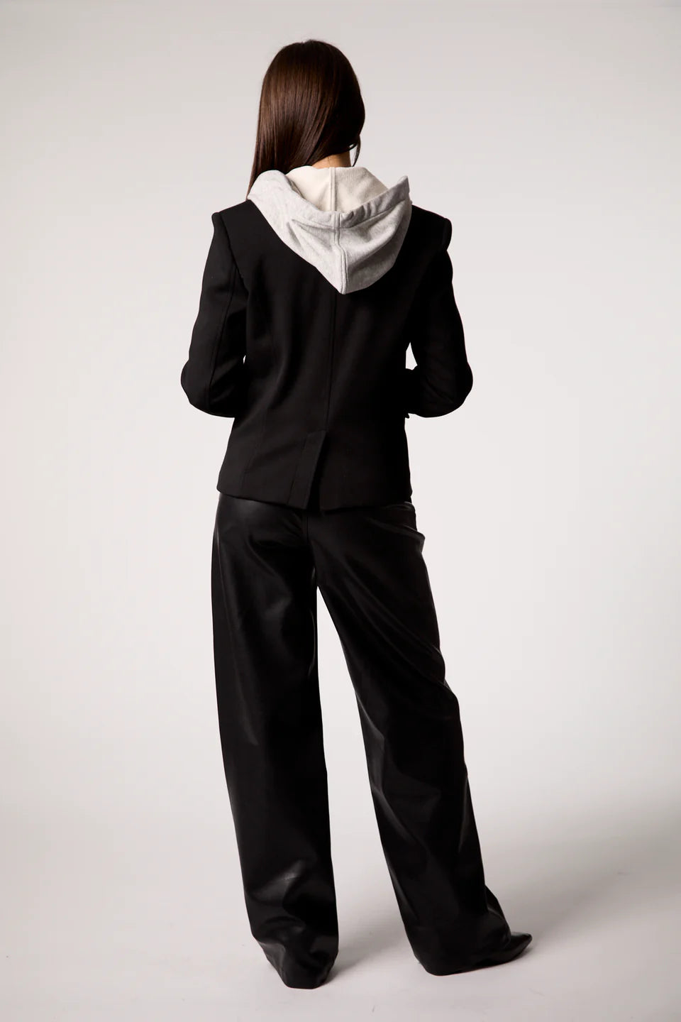 Helen Double Button Blazer Black/Heather Cement