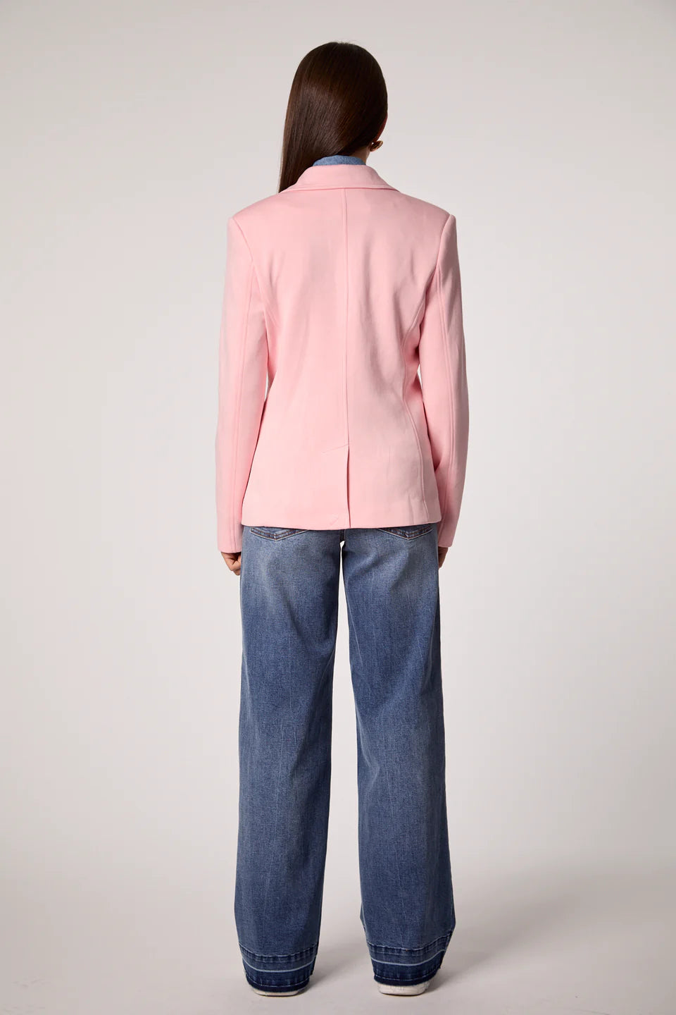 Helen Blazer Pink with Denim Insert