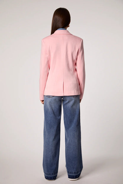 Helen Blazer Pink with Denim Insert