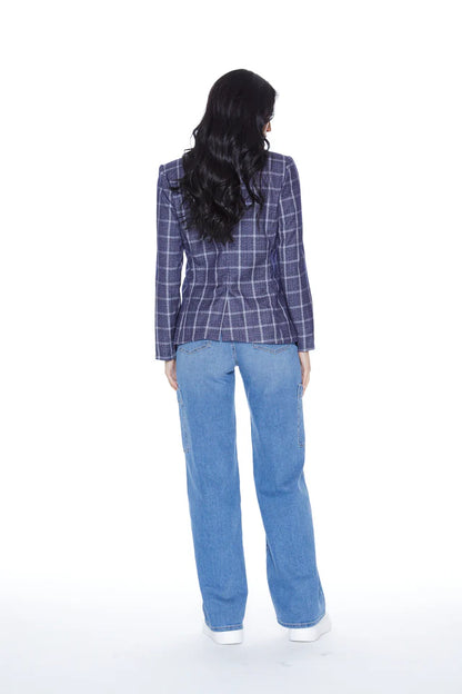Hooded Helen Blazer Navy/Heather Cement