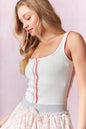 Baby Scallop Embroidery Detail Knit Tank Top
