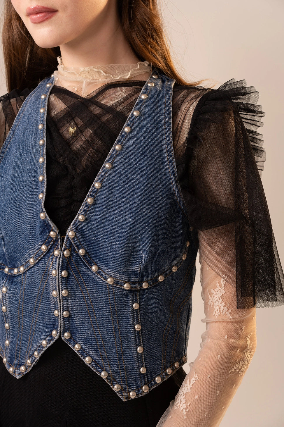 Metal Stud Bustier Top