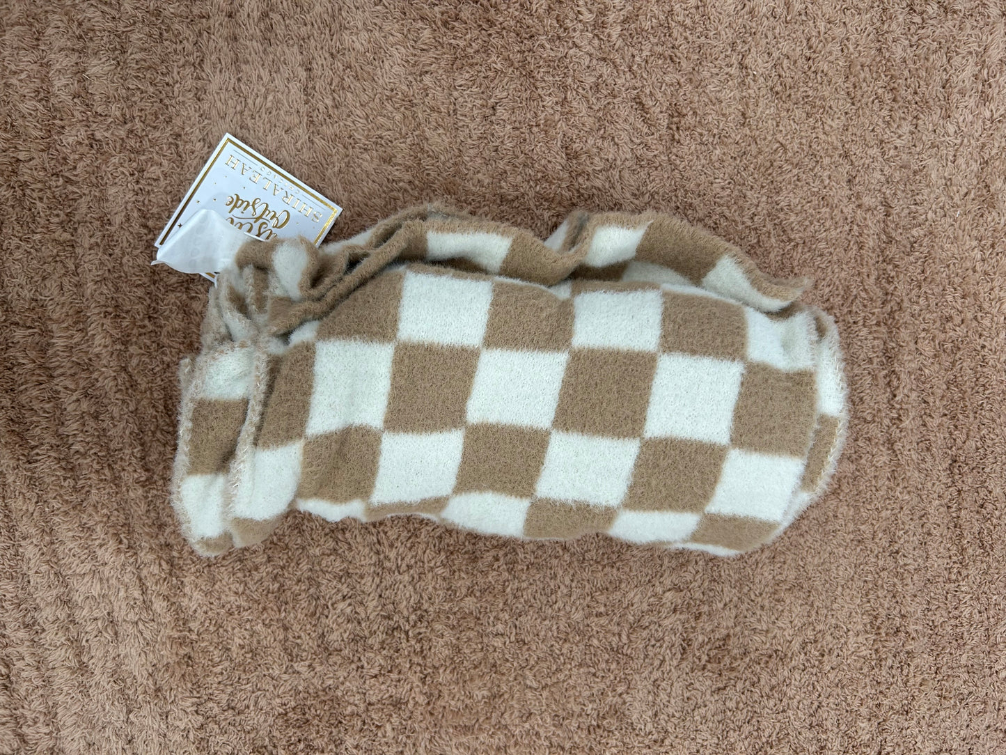 Tan Checkered Scarf!