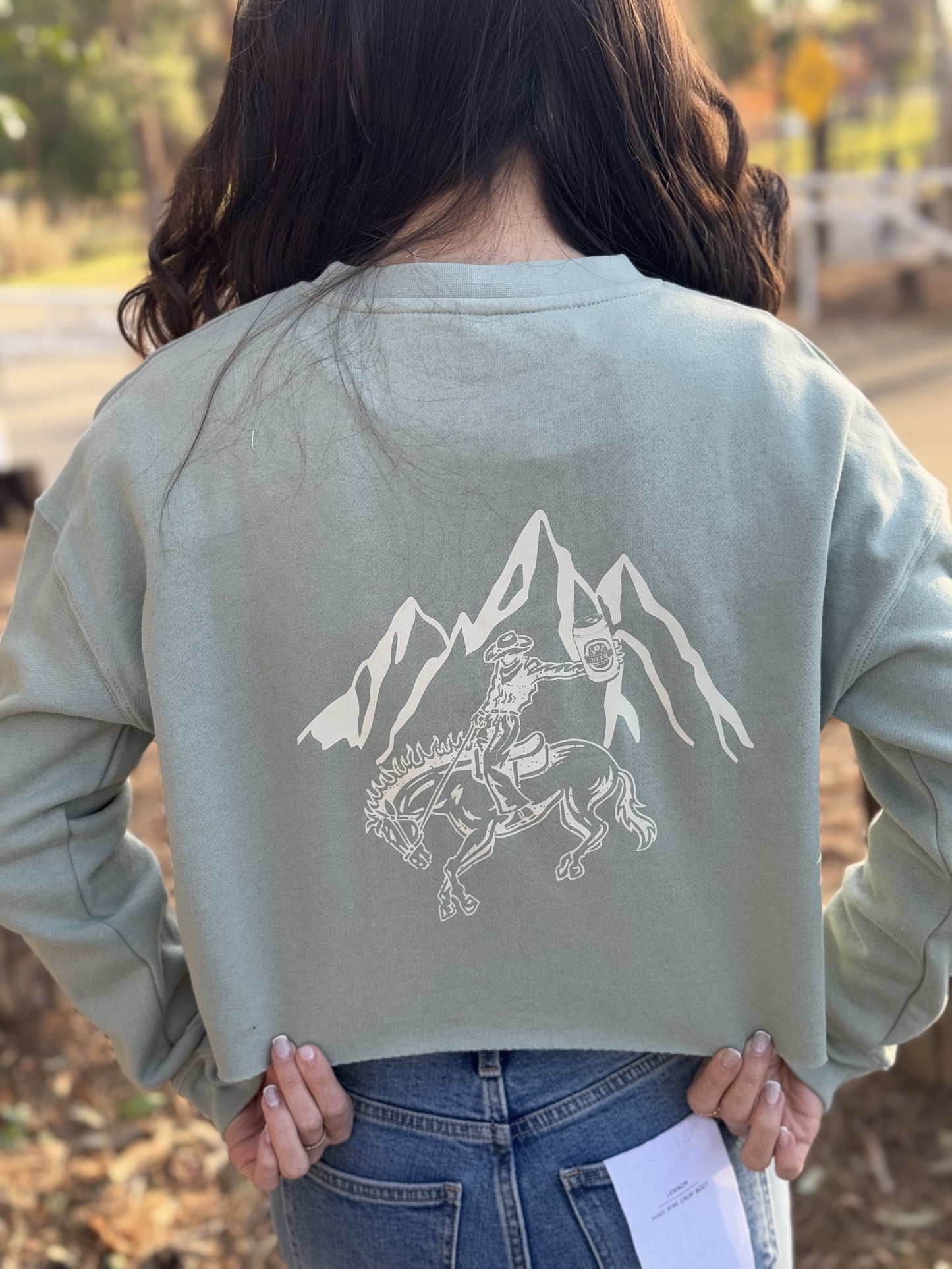Kisses, Cowboys & Beer Cropped Crewneck
