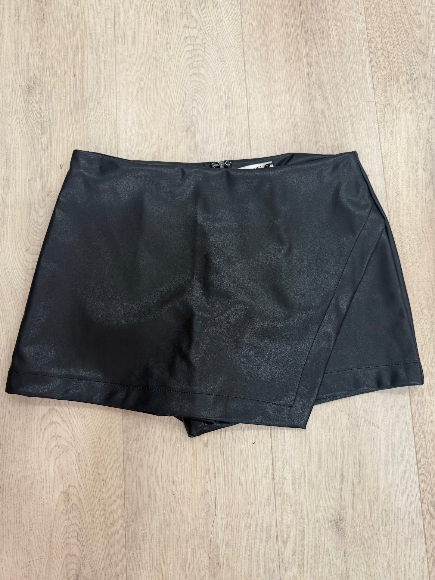 Ali Black Leather Skirt