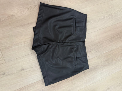 Ali Black Leather Skirt