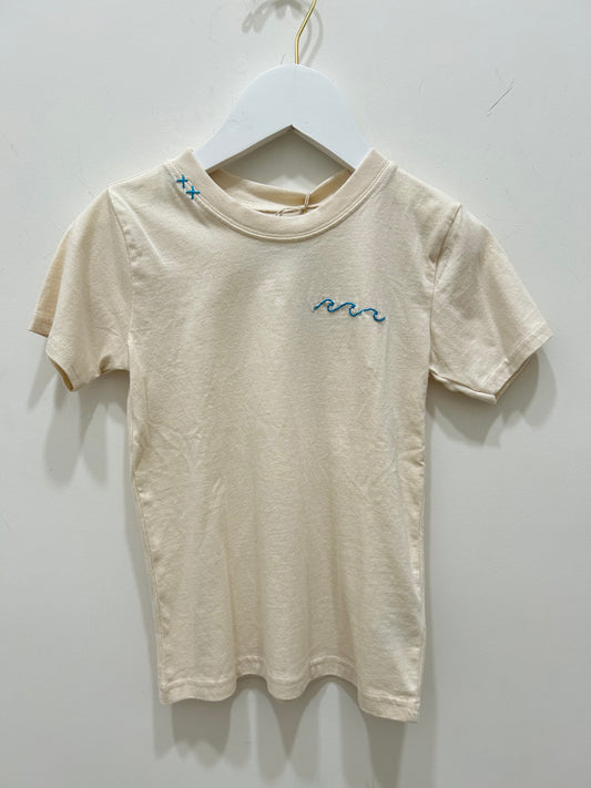 Wave Stitched Kids Off White Tee
