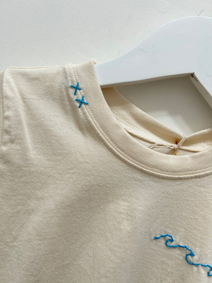 Wave Stitched Kids Off White Tee