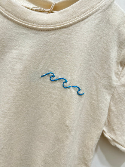 Wave Stitched Kids Off White Tee