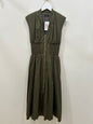 V-Neck Zip-Up Dress - Olive