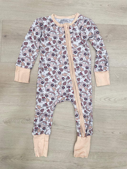 Kid's Gingerbread/Pinecone Romper Pjs