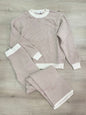 Women's Knit Sweater/Pant Set, Taupe/Cream