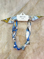 White/Blue Knotted Scarf Necklace
