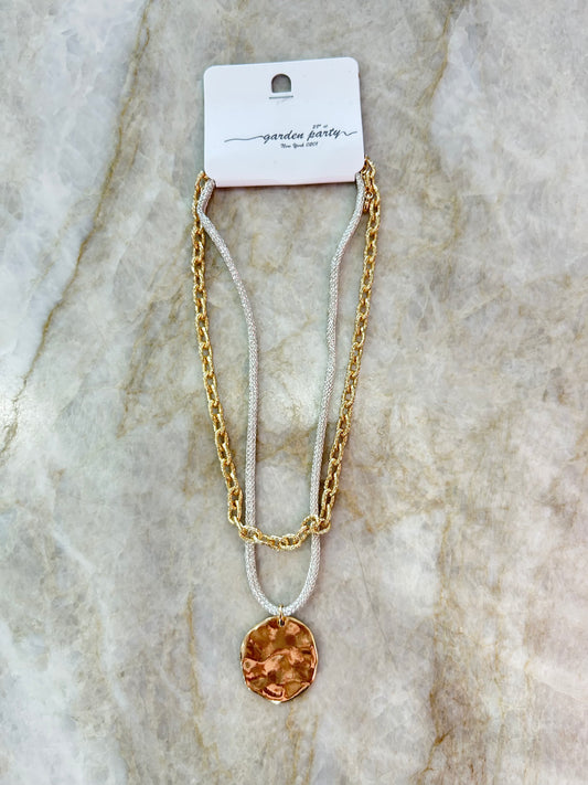 Gold Chain w/ Rope and Gold Coin Necklace