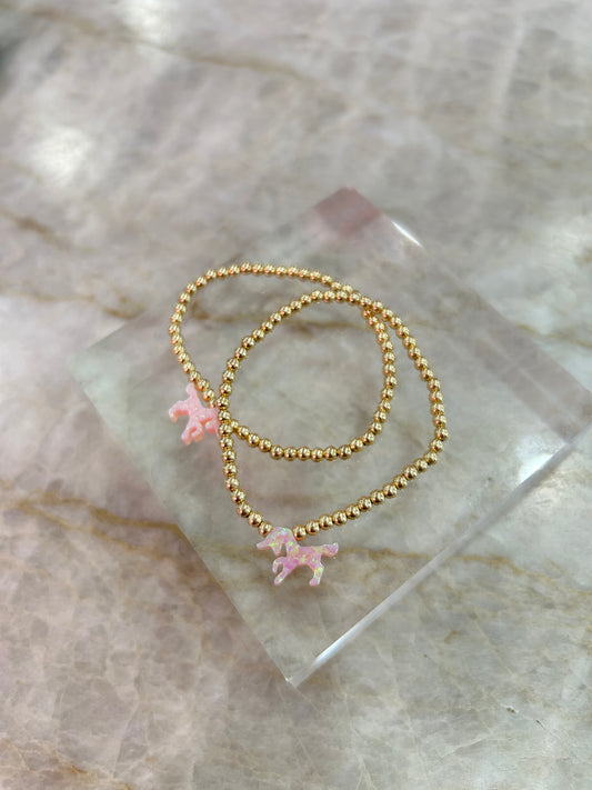 Kids Opal Unicorn Bracelet 5.75"