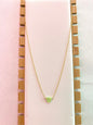 Kids Opal Heart Necklace, Green/Yellow