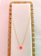 Kids Opal Neon Happy Face Necklace, Pink