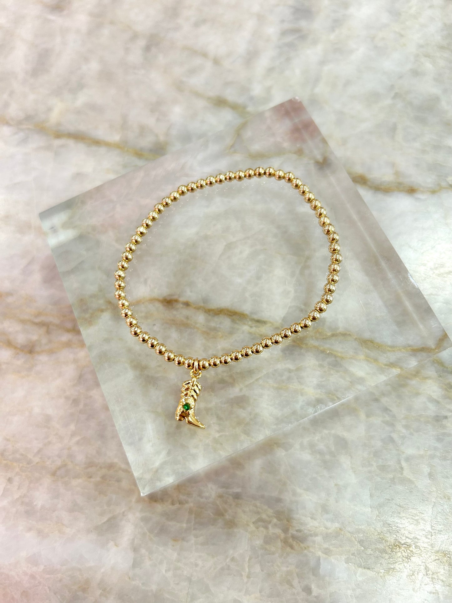 Cowboy Boot Bracelet, 6.5" green