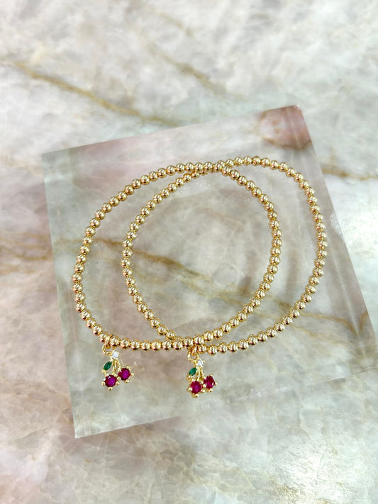 Cherry Bracelet, 6.5"