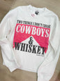 Cowboys and Whiskey Sweatshirt, White