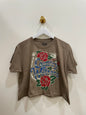 Country & Western Horseshoe Crop Tee, Brown