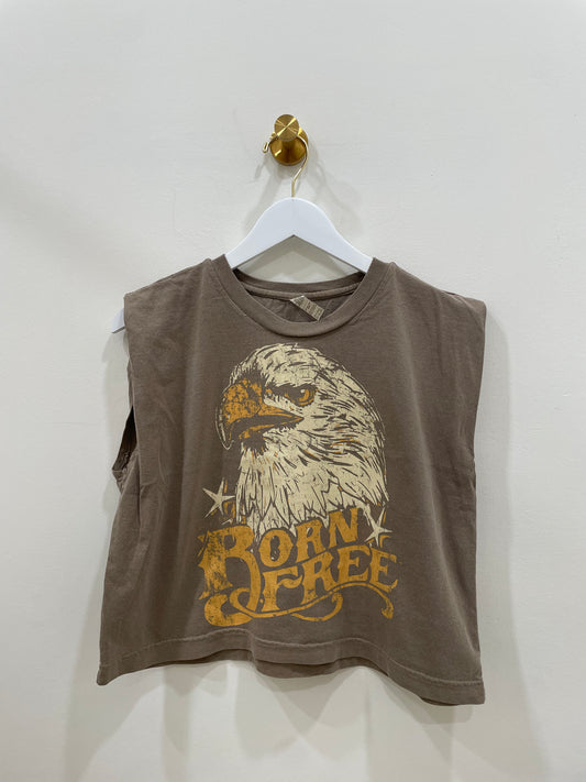 Born Free Boxy Muscle Tee, Brown