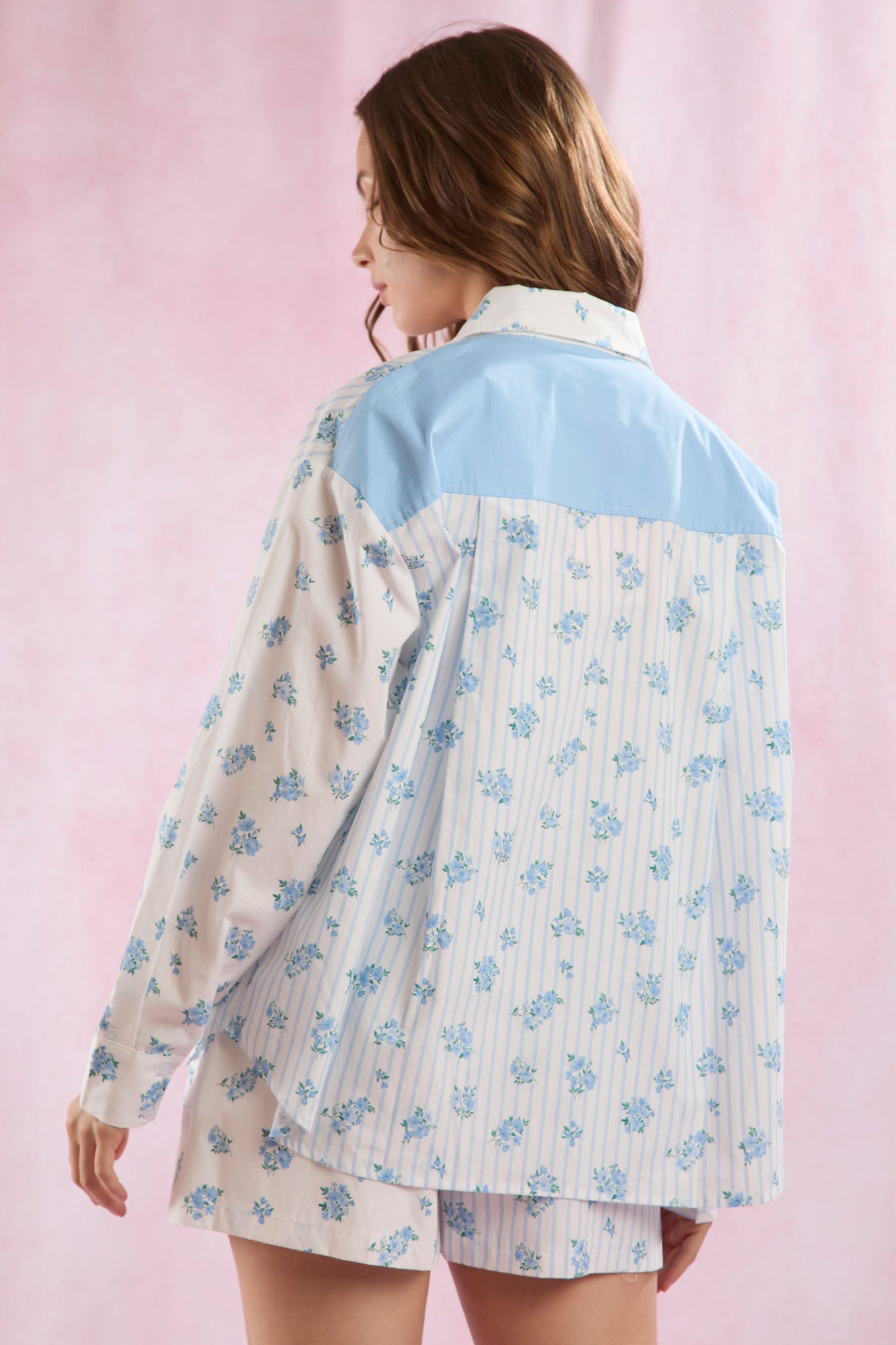 Stripe & Floral Mixed Cotton Poplin Set