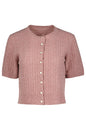 E'Toile Cable Cardigan Short Sleeve, Petal