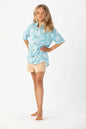 Kids Aloha Shirt, Palm Dusty Blue