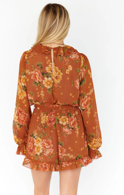 Raquel Ruffle Romper Garden Harvest