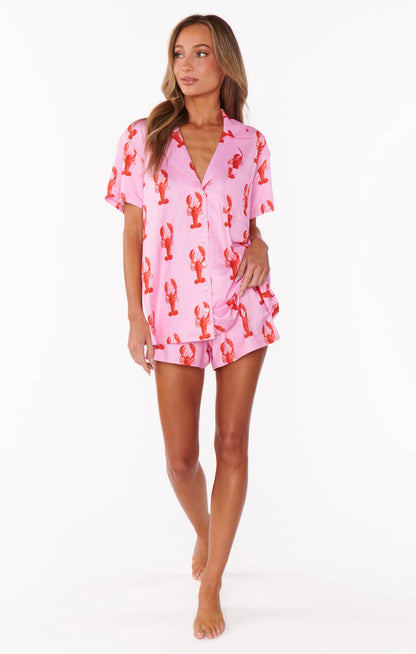 Sunday Morning Pj Set - Pink Lobster