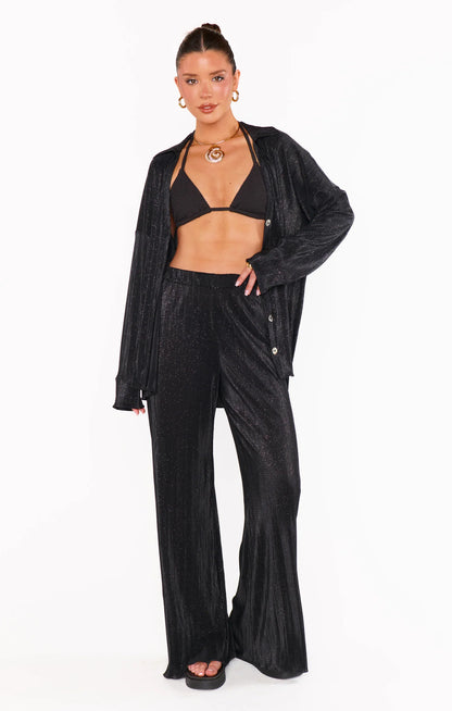 Everywhere Top Black Pleat