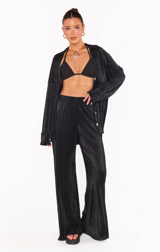 Everywhere Top Black Pleat
