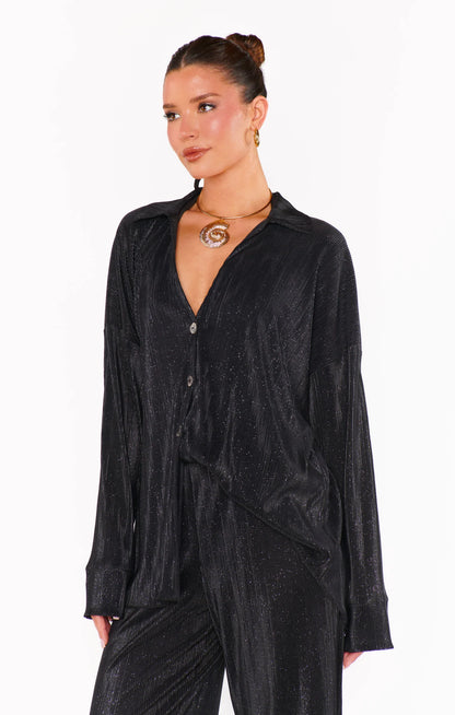 Everywhere Top Black Pleat