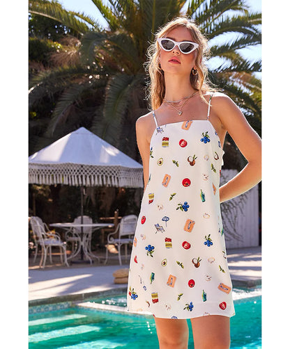 Italian Picnic Printed Mini Dress