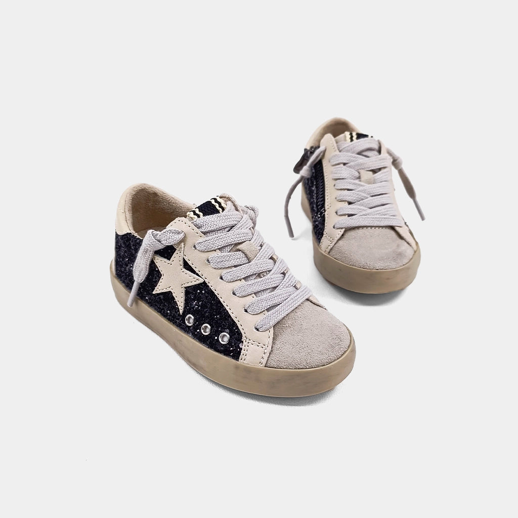 Paula Toddler Black Sparkle Sneaker