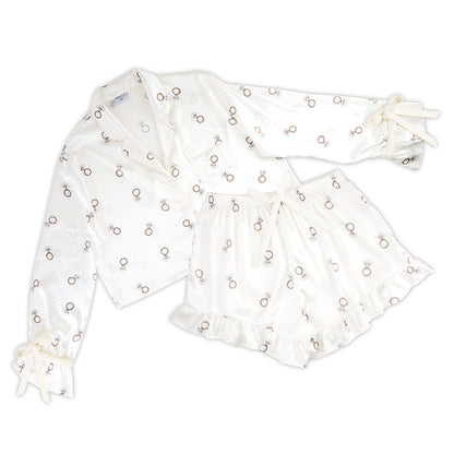 Bridal PJ Set - White Rings
