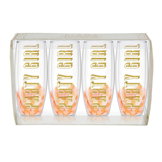 Double Wall Champagne Glass Set 4 - Party Girl