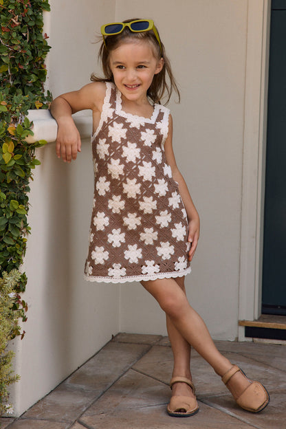 Girl's Bettie Mini Dress - Mocha