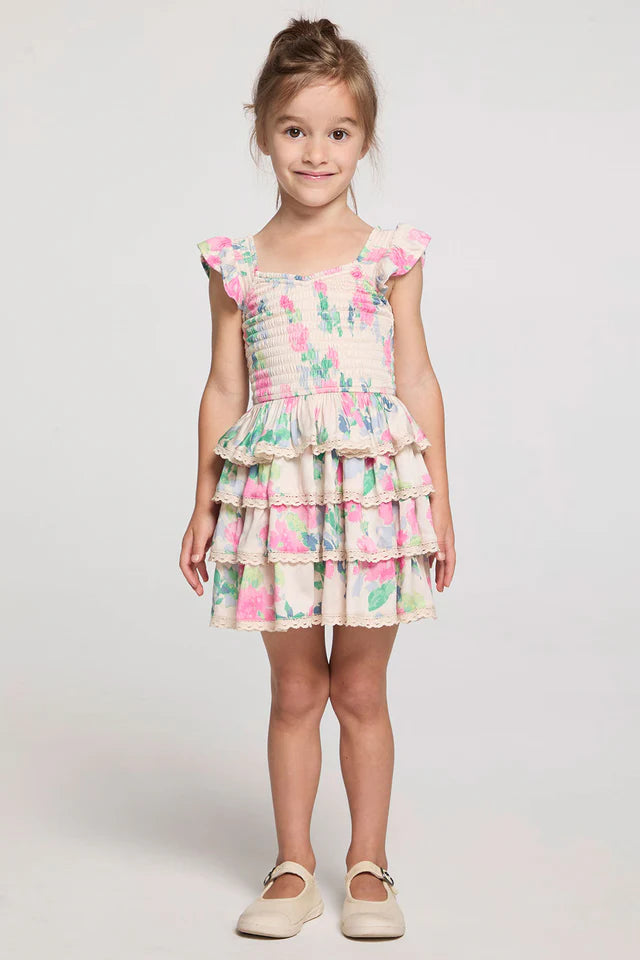 Kid's Cherie Mini Dress - Vanilla Floral